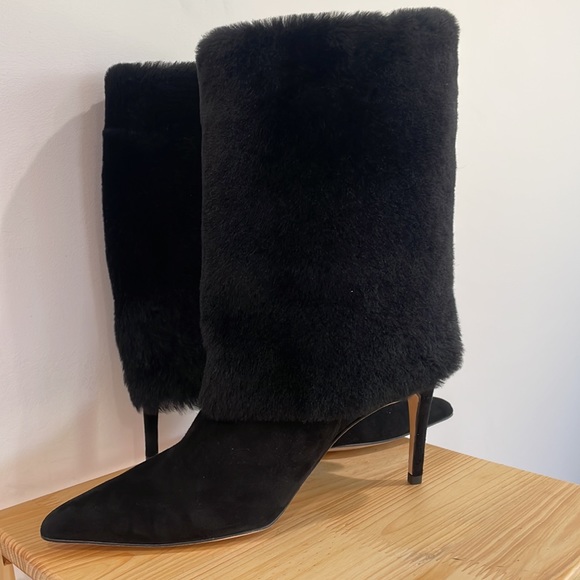 NWOT ALEXANDRE BIRMAN Eskimo Lamb Shearling Stiletto Boots - Picture 15 of 16